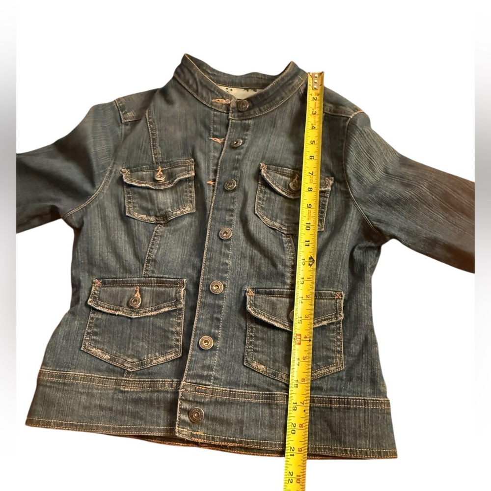 Gloria Vanderbilt Jean Jacket, Denim, Blue, Pockets, Button Down~Medium Petite - Picture 12 of 13